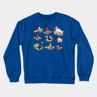 birds sitting on branches collection Crewneck Sweatshirt